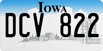 IA license plate DCV822