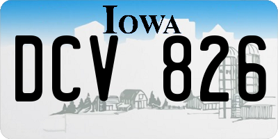 IA license plate DCV826