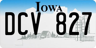 IA license plate DCV827