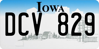 IA license plate DCV829