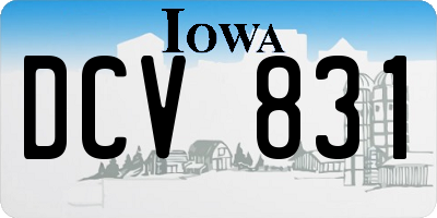IA license plate DCV831
