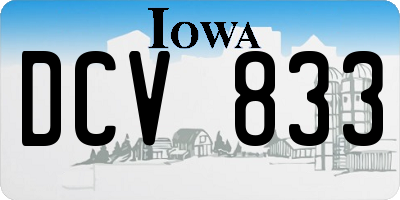IA license plate DCV833