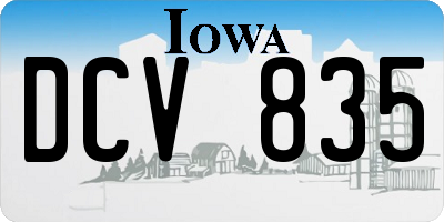 IA license plate DCV835