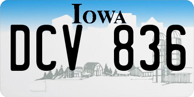 IA license plate DCV836