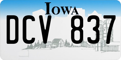 IA license plate DCV837