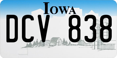IA license plate DCV838