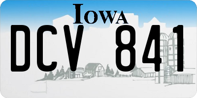 IA license plate DCV841
