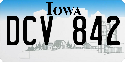 IA license plate DCV842