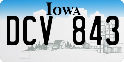 IA license plate DCV843