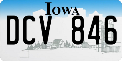 IA license plate DCV846