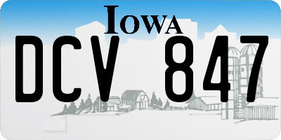 IA license plate DCV847