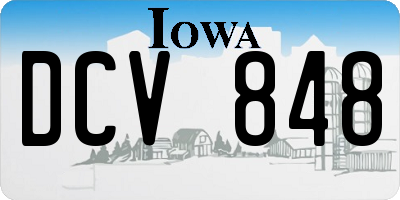 IA license plate DCV848