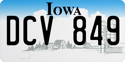 IA license plate DCV849
