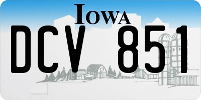 IA license plate DCV851