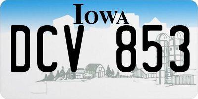 IA license plate DCV853