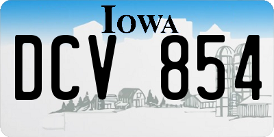 IA license plate DCV854