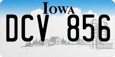 IA license plate DCV856