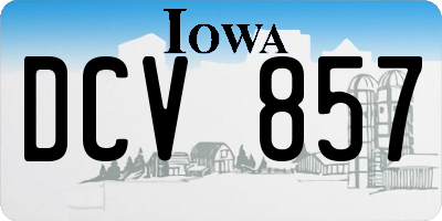 IA license plate DCV857
