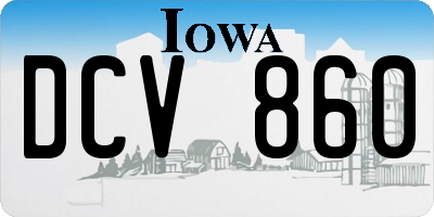 IA license plate DCV860