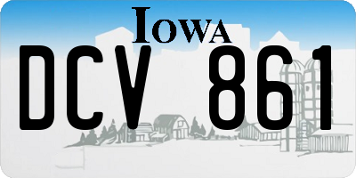 IA license plate DCV861