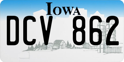 IA license plate DCV862