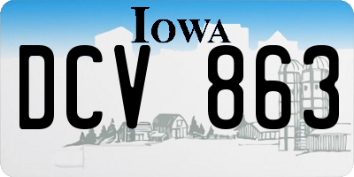 IA license plate DCV863