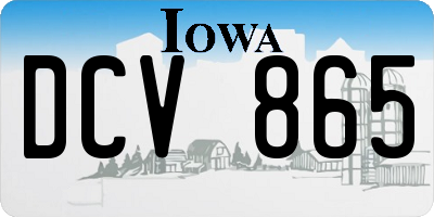 IA license plate DCV865