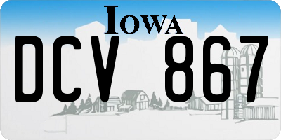 IA license plate DCV867