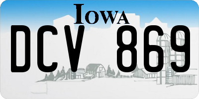 IA license plate DCV869