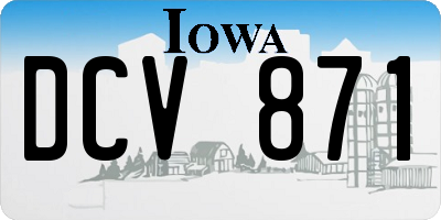 IA license plate DCV871
