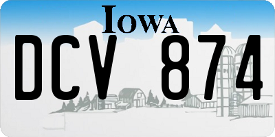 IA license plate DCV874