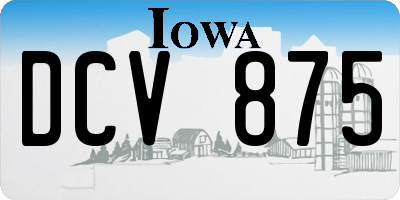 IA license plate DCV875
