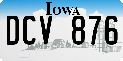 IA license plate DCV876