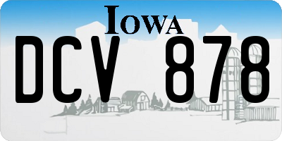 IA license plate DCV878