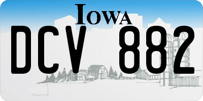 IA license plate DCV882