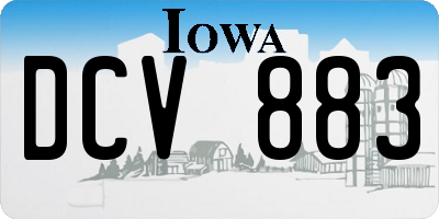 IA license plate DCV883