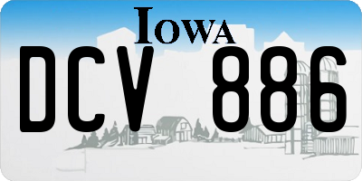 IA license plate DCV886