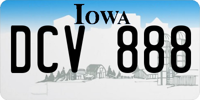 IA license plate DCV888