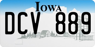 IA license plate DCV889