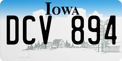 IA license plate DCV894
