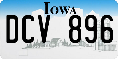 IA license plate DCV896
