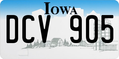 IA license plate DCV905