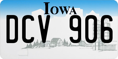 IA license plate DCV906