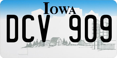 IA license plate DCV909