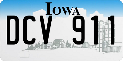 IA license plate DCV911