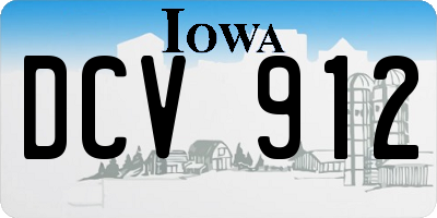 IA license plate DCV912