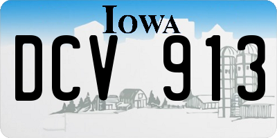 IA license plate DCV913