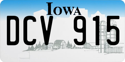IA license plate DCV915
