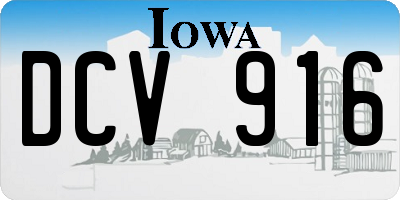 IA license plate DCV916