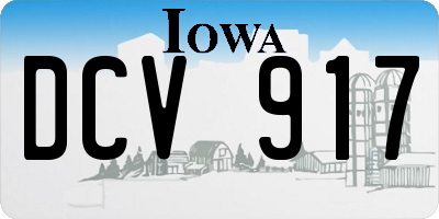 IA license plate DCV917